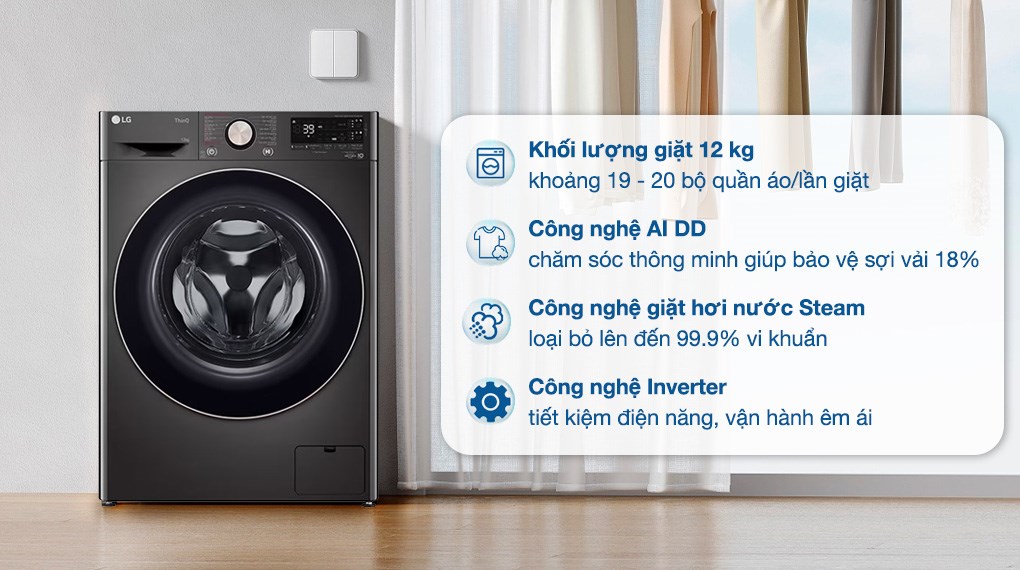 /Máy giặt LG AI DD Inverter 12 kg FV1412S3BA