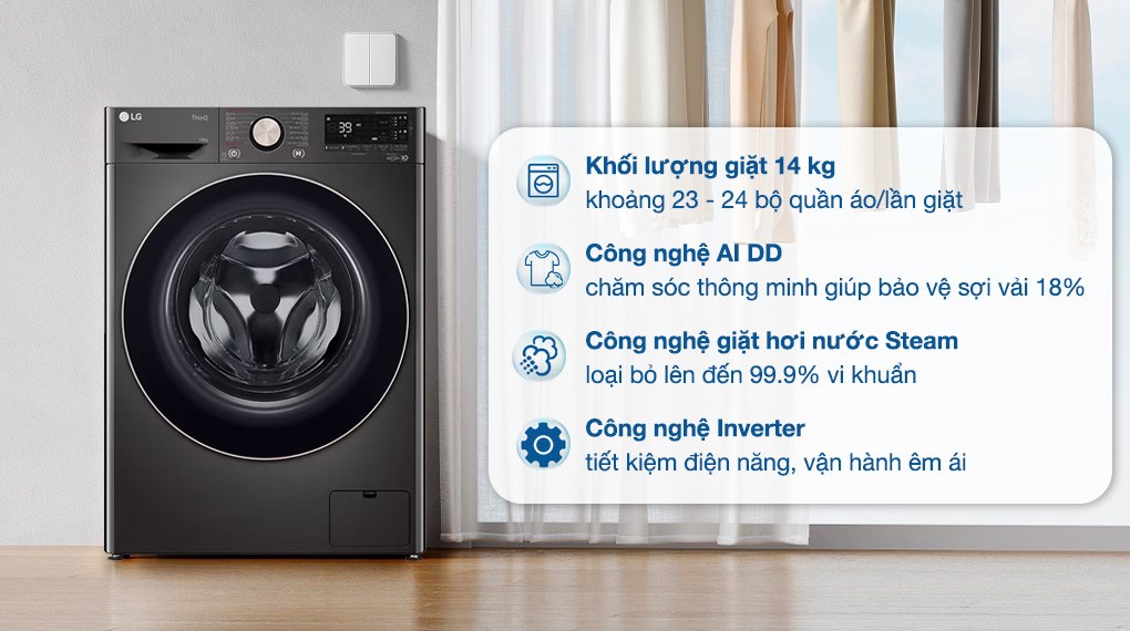 /Máy giặt LG AI DD Inverter 14 kg FV1414S3BA