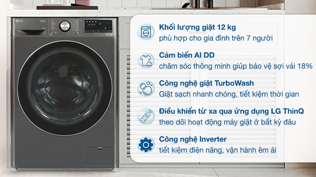 /Máy giặt LG AI DD Inverter 12 kg FV1412S3B 