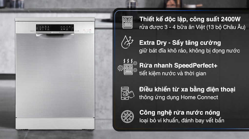 /Máy rửa bát Bosch SMS6ECI93E seri 6 tự động hé cửa