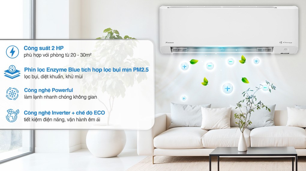 /Điều hoà Daikin 1 chiều Inverter 18000BTU FTKY50ZVMV 2025