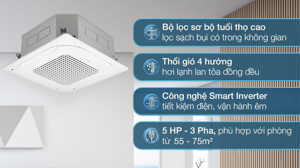/Điều hòa âm trần LG 1 chiều Inverter 46500 BTU ZTNQ48LMLA0 