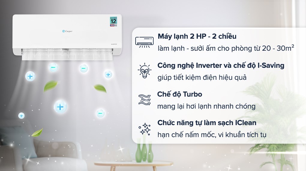 /Máy lạnh 2 chiều Casper Inverter 2 HP QH-18IU36A Mới 2025