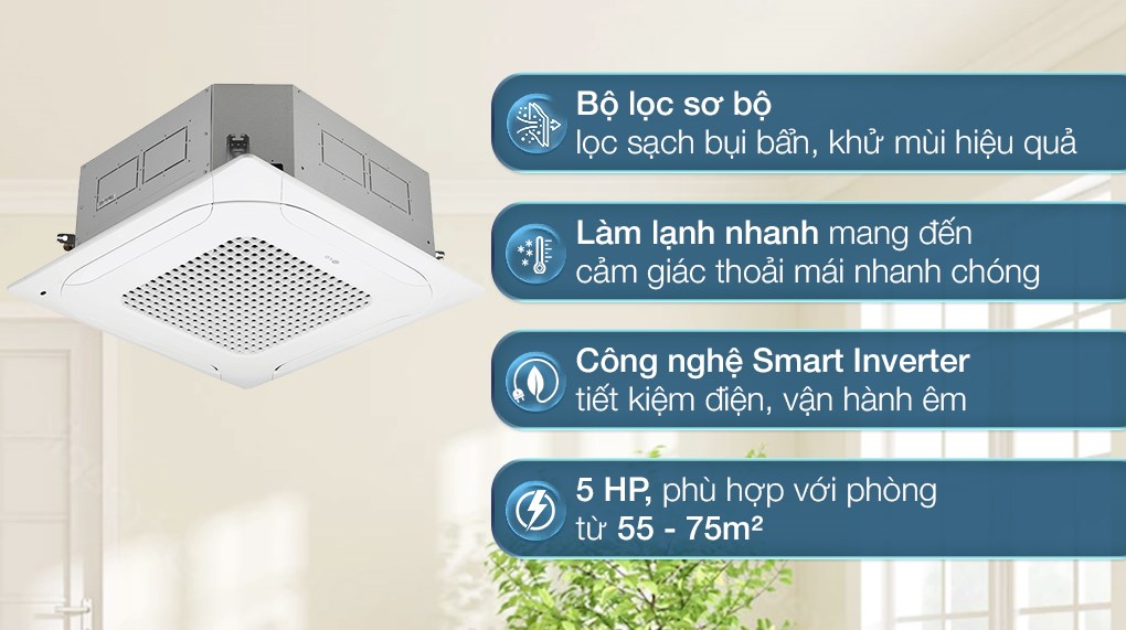 /Điều hòa âm trần LG 1 chiều Inverter 46500 BTU ZTNQ48GMLA0