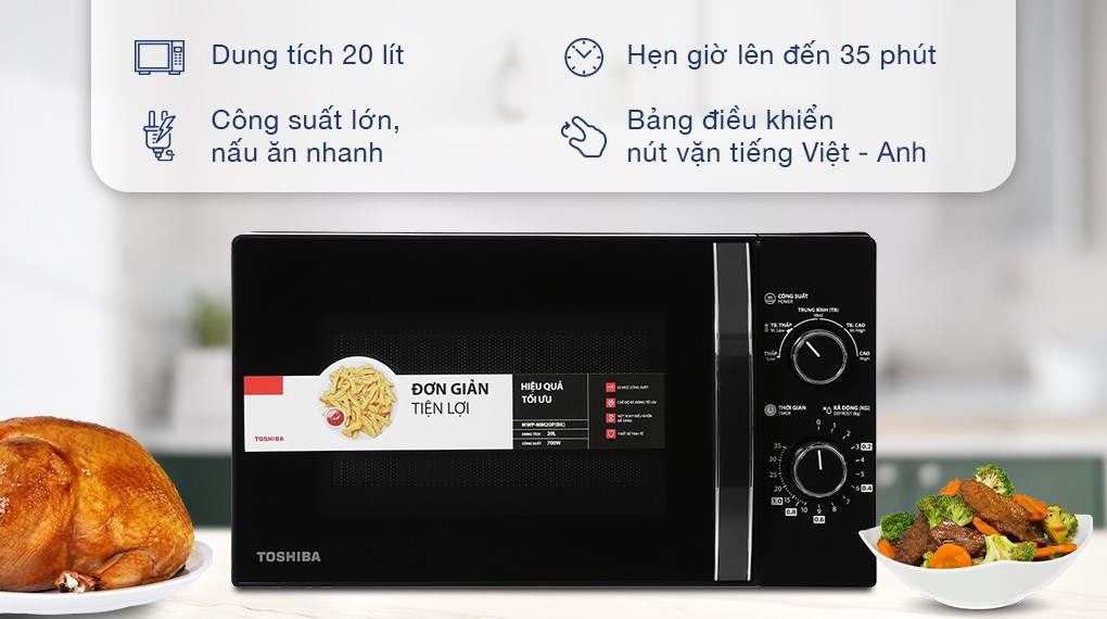 /Lò vi sóng Toshiba 20 lít MW2-MM20P(BK)