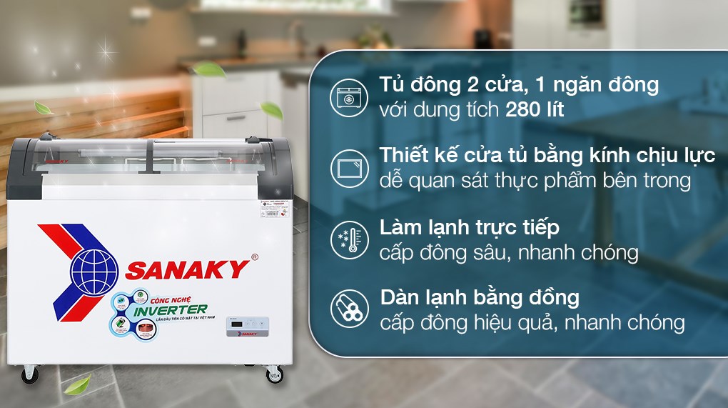/Tủ Đông Sanaky Inverter 280 lít VH-3899K3B