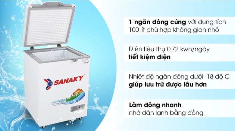 /Tủ đông Sanaky 100 lít VH-1599HYK