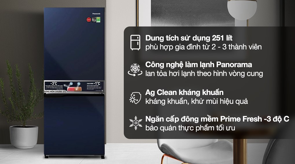 /Tủ lạnh Panasonic Inverter 251 lít NR-SP275CPAV