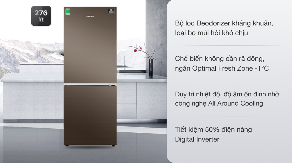 /Tủ lạnh Samsung Inverter 276 lít RB27N4010DX/SV